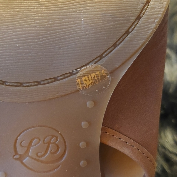 Lucky Brand shoes  Block Heel Leather Peep Toe Sling-back Sz 7.5 - Picture 8 of 13